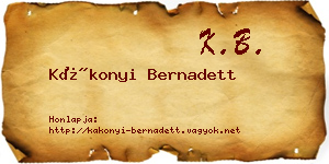 Kákonyi Bernadett névjegykártya